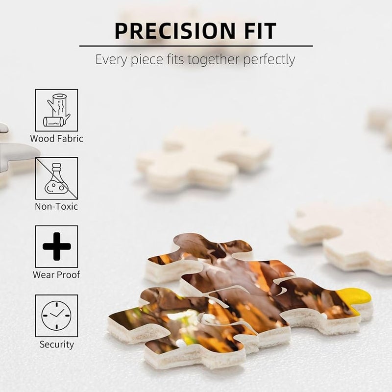 لغز بازل فايا راكون على أوراق الخريف 500 قطعة للكبار ديكور منزلي 20.4 × 15 بوصة - Image 5